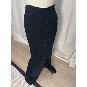 Eloquii Ribbed Knit Sweater Side Slit Maxi Skirt With Button Detailing Size 14/1